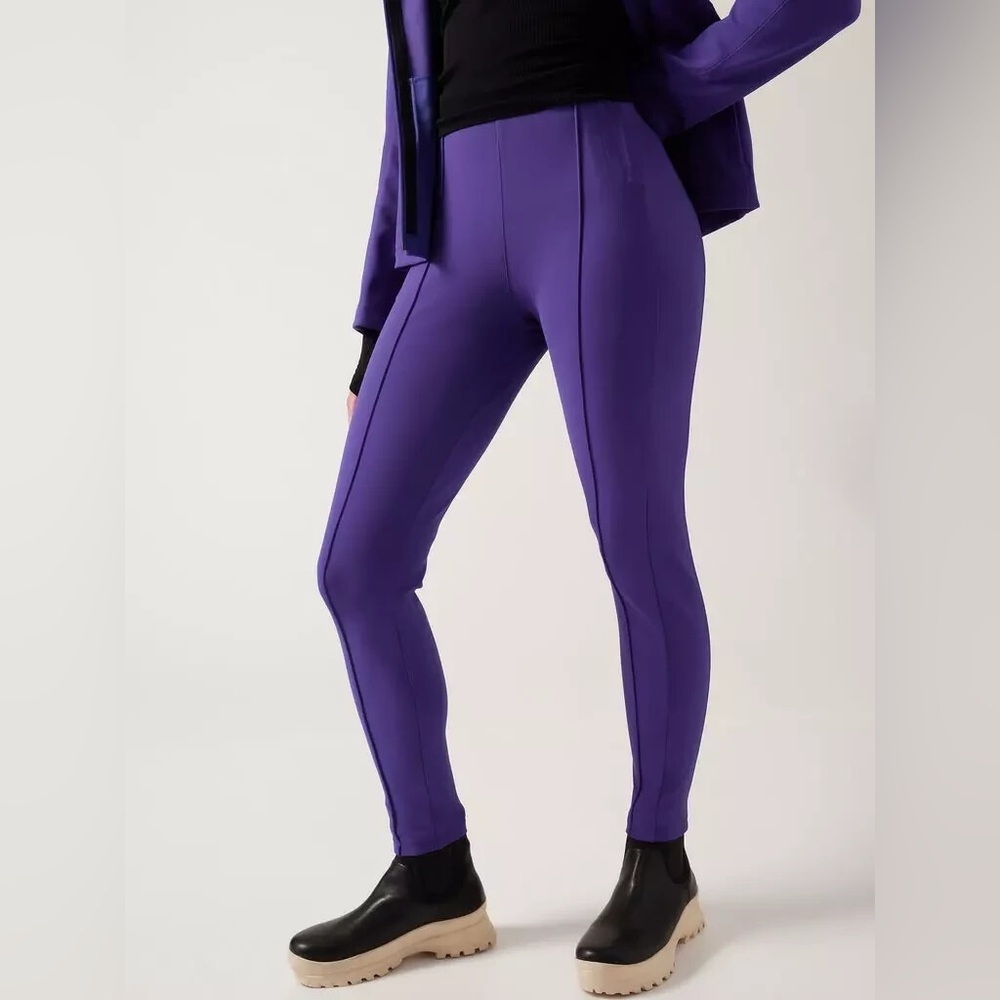ATHLETA GLACIER SNOW DEEP PURPLE SKINNY PANS WATERREPELLANT SIZE 6 EUC